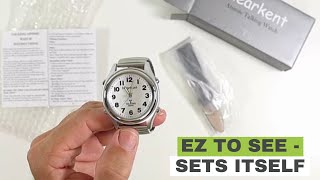 Self-Setting Talking Watch for Seniors - Atomic, Large Print, and Voice Reads Time ⏰