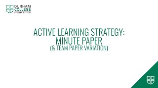 Active Learning Strategy: Minute Paper