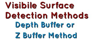 Depth Buffer Method or Z Buffer Method