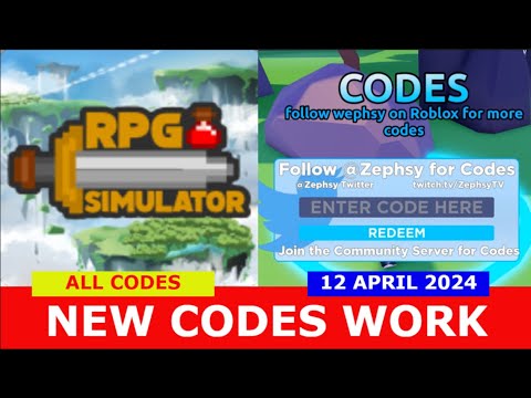 *NEW CODES WORK* [2X Stats] RPG Simulator ROBLOX ALL CODES APRIL 12, 2024