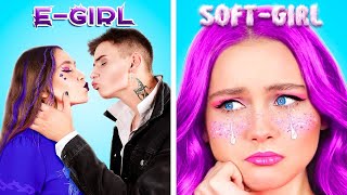 Good vs Bad Girl | Types of Mermaid Girls! From Soft to E-Girl Makeover for Boyfriend