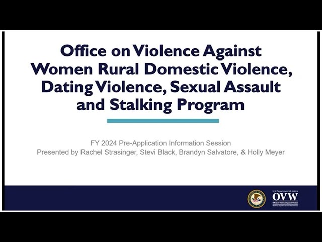 Office On Violence Against Women Ovw Ovw Fiscal Year 2024 Rural