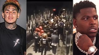 6ix9ine \u0026 Treyway vs Casanova - Shooting at Barclays center