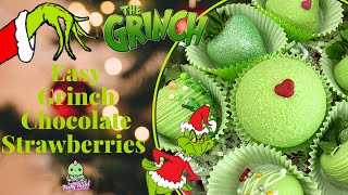 EASY Grinch Inspired Chocolate Covered Strawberries