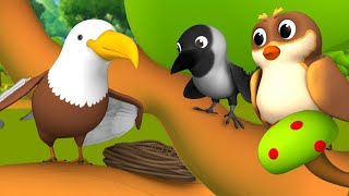 Owl and Crow's Friendship Story उल्लू और कौवे की दोस्ती हिन्दी कहानी 3D Kids Moral Stories Cartoons