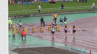 1年女子100ｍ準決2組目、盛田侑鈴選手が13秒47で１着。北海道中学陸上競技新人戦、2018年9月22日。