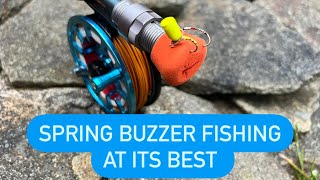 Spring buzzer fishing at its best. Uk fly fishing stillwaters