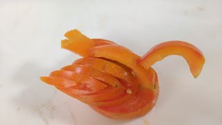 Tomato Swans Carving | Fruit & Vegetable Carving Garnish