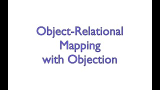 Object-Relational Mapping