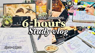 🌨️ 6 HOURS Study Vlog | 5pm-11pm | Evening to Night study session