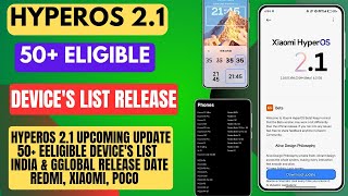 HyperOS 2.1 India \u0026 Global Eligible Device's List Release/50+ Device Get HyperOS 2.1 \u0026 Release date