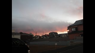 夕焼けに映える尾流雲【2021年1月9日】