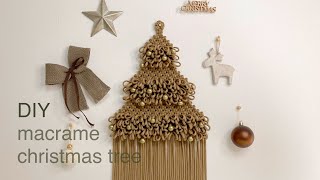 DIY | macrame christmas tree wall hanging | 마크라메 크리스마스 트리 월 행잉