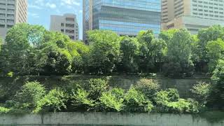 【中央線快速車窓】水道橋お茶の水東京駅🚊外堀の緑と秋葉原神田のビル群【富山旅行】Chūō Line Rapid