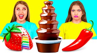 Chocolate Fountain Fondue Challenge | Crazy Challenge by BaRaDa Best