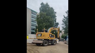 CAT M314F + engcon tiltrotator construction site part21