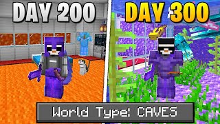 I Survived 300 Days Of Hardcore Minecraft, In A Cave Only World