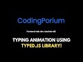 How to Make a Typing Animation using typed.js !