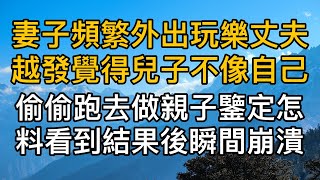 妻子頻繁外出玩樂丈夫越發覺得兒子不像自己，偷偷跑去做親子鑒定怎料看到結果後瞬間崩潰！真實故事 ｜都市男女｜情感｜男閨蜜｜妻子出軌｜楓林情感