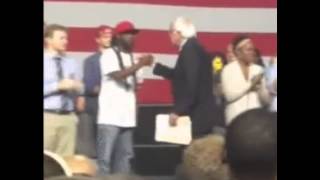 Bernie Sanders shakes up Supporter. Sanders handshake