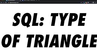 SQL: Triangle Types
