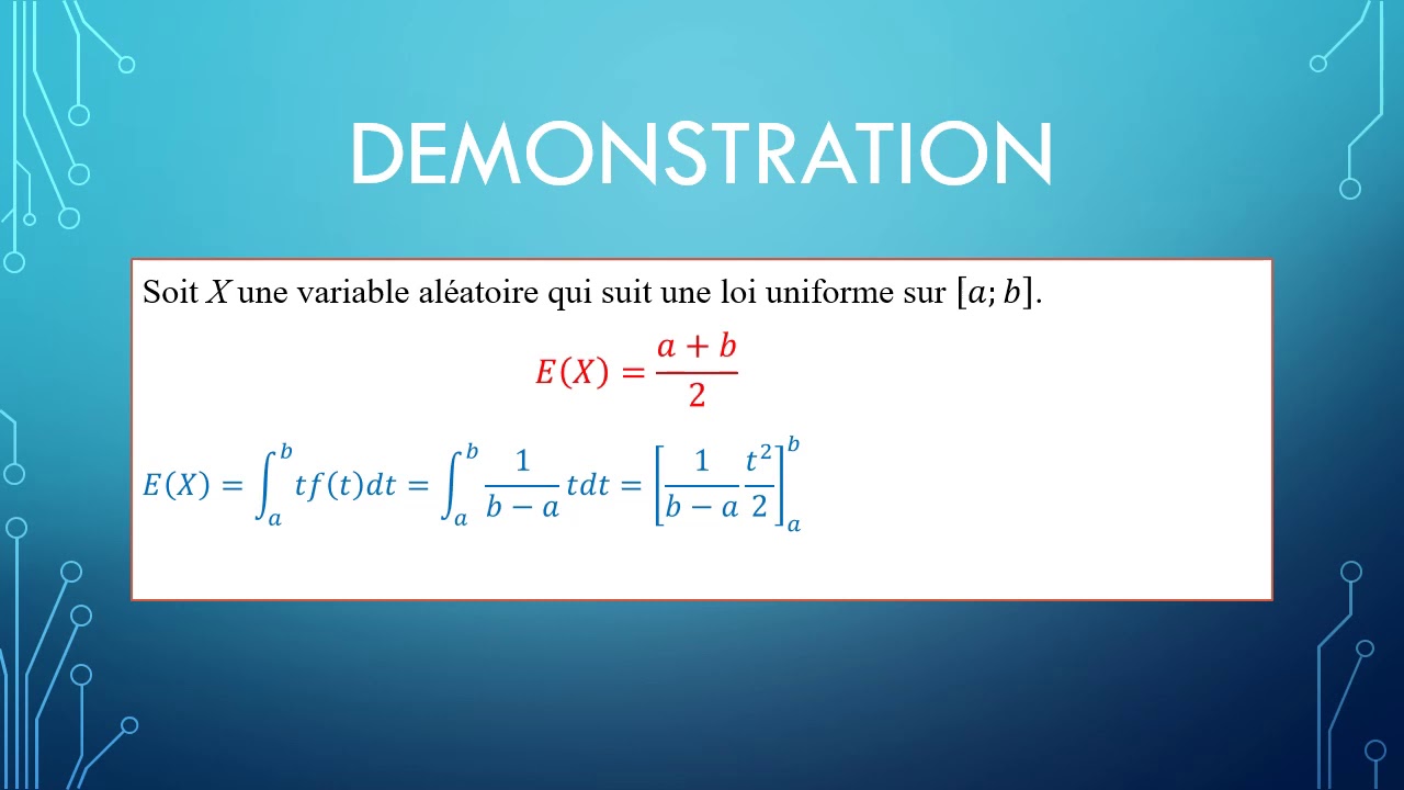 Loi Uniforme : Calculer Une Espérance Démonstration - YouTube