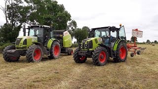 Fenaison 2019 / Andainage et pressage en Claas !