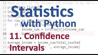 Confidence Intervals Stats with Python