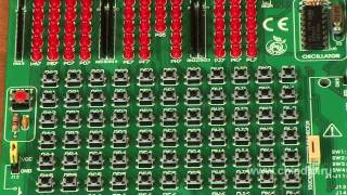 The debug board ME-BIGAVR2 with the AVR Microcontroller from Atmel