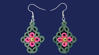 How to Make Quilling Earrings / Paper Quilling Earrings / Tutorial