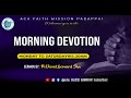 MORNING DEVOTION | 14-11-2024 | SERMON BY: PR.E.DAVID BERNARD SHA | LIVE STREAMING.