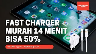 Paling murah!!! Paling cepet!!! Fast charger 20w cuma 14 menit udah ngisi 50% - USAMS