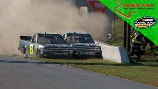 Nemechek, Custer wreck coming to the line in Canada