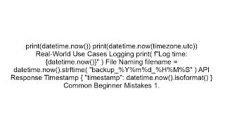 How to Get Current Time in Python (Datetime Explained)