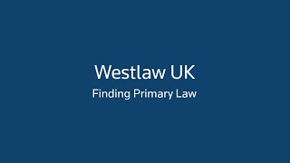 Westlaw Certification Basic Part 2 Primary Law