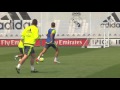 Bale Benzema And Cristiano Train Together With The Squad