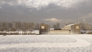 혼자 걷는 쓸쓸한 길, 겨울이 생각나는 건축물 CG영상 /  CG image of a building that reminds you of winter