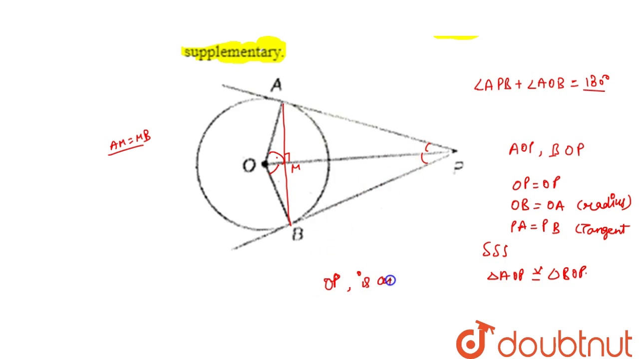 In The Given Figure, PA And PB Are Tangents To A Circle With Centre O ...