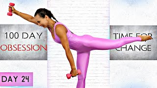 PILATES SCULPT WITH WEIGHTS | 100 DAY OBSESSION Day 24