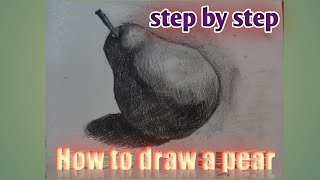 how to draw a pear / how to do cross hatching shading / hatching method #drawing #hatching