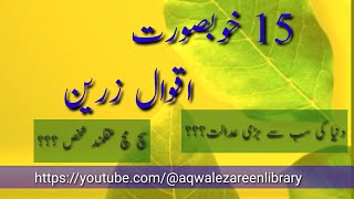 15 Best Aqwal e zareen in Urdu | Best Quotes in Hind | Golden words in urdu | Aqwal e zareen