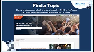 Find a Topic Using a Library Database