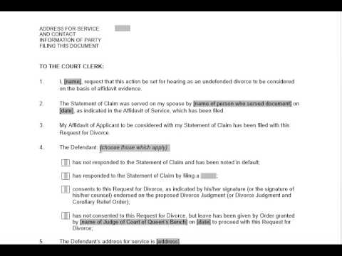 Request for Divorce - Alberta Divorce Court Forms Request for Divorce - Alberta Divorce Court Forms