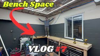 WORK BENCHES BUILT AND INSTALLED!!! HUGE! | VLOG #007