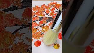 How to Create Stunning Fall Tree Art Fast! #painting #art #acrylicpainting #tree