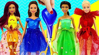 DIY Barbie Dolls Dress Up ~ Making New Dresses with Balloons