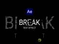 Break text effect adobe after effects tutorial 2024 #vfx