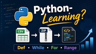 Python-Learning ? File Csv-To-Zip-Def-While-For-Range #python #learnpython