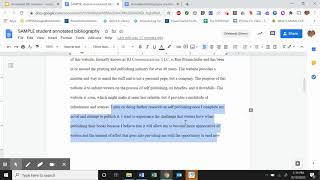 Capstone Annotated Bib mini-lesson