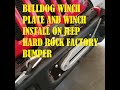 Jeep JKUR Bulldog Winch Plate Smittybilt Winch Install Factory bumper